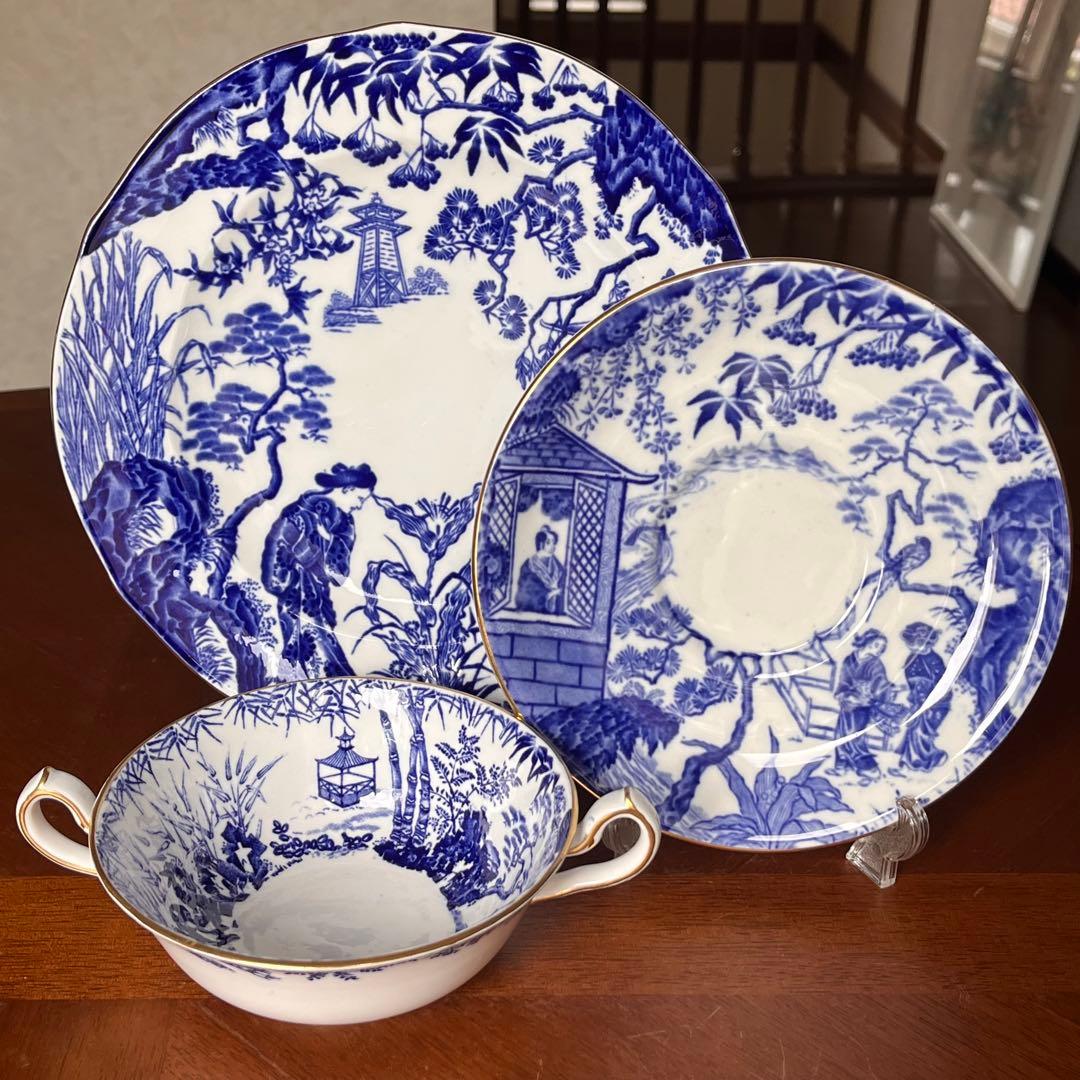 【希少品】英国アンティーク　ロイヤルクラウンダービー★ミカド★トリオ