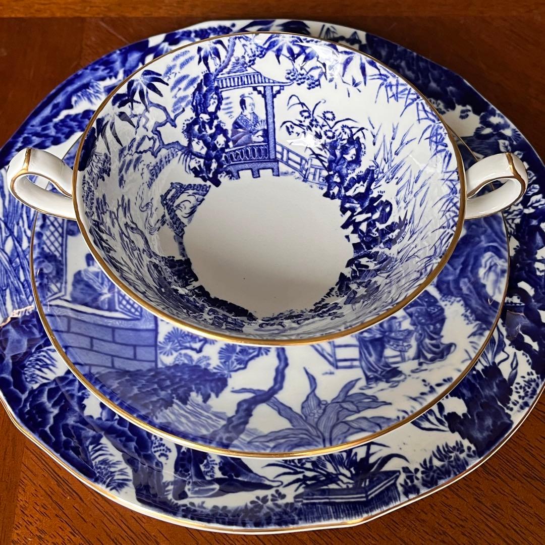 【希少品】英国アンティーク　ロイヤルクラウンダービー★ミカド★トリオ