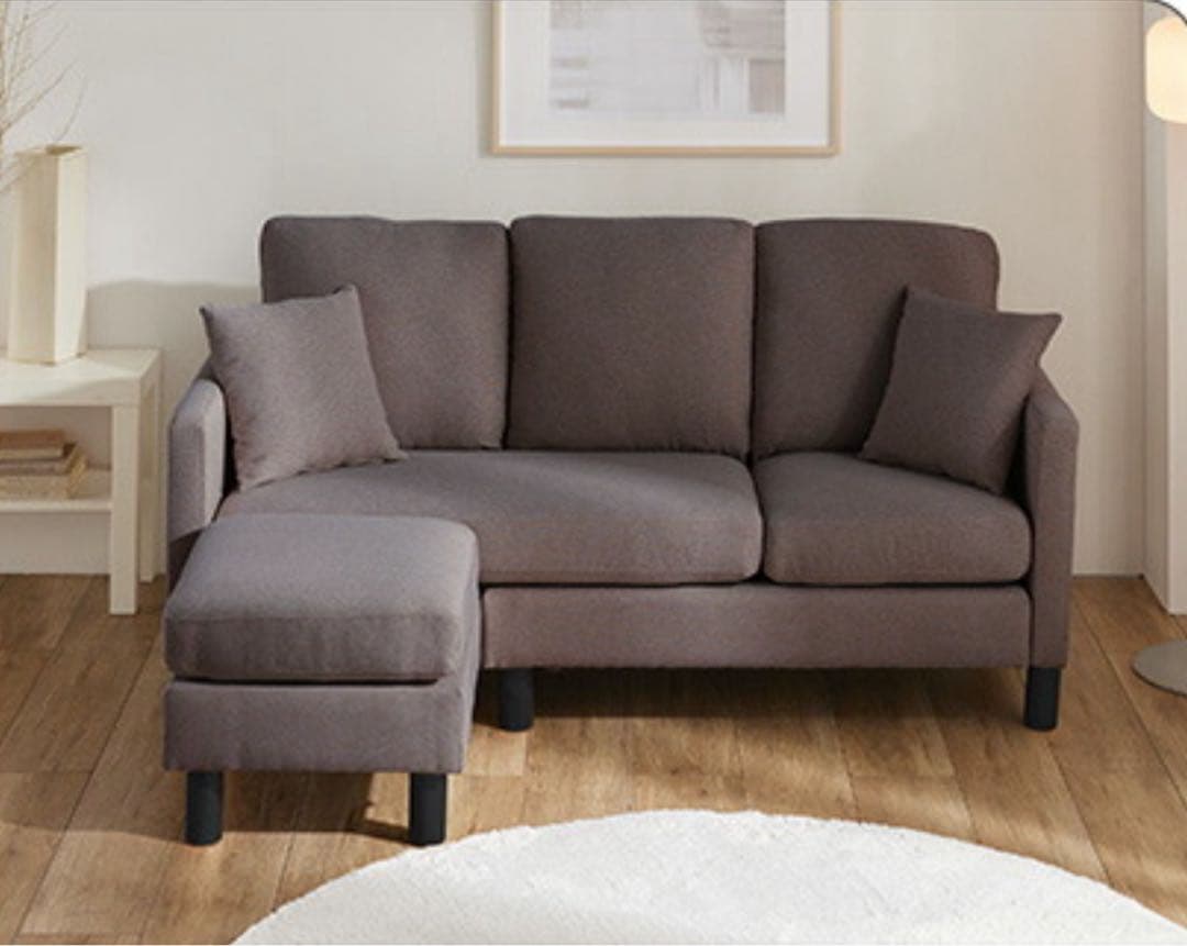 ソファ　ソファー　リビングソファ　L字ソファ　フロアソファ　ブラウン