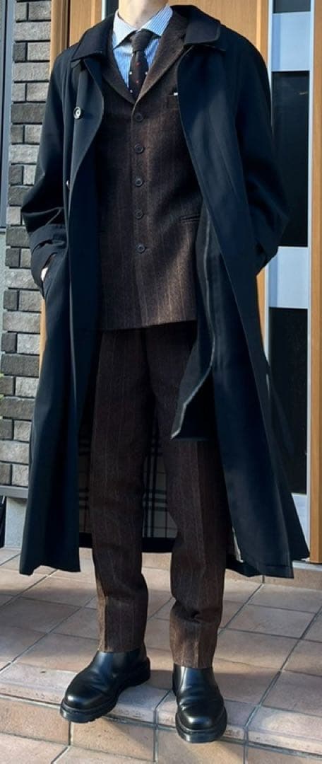 バーバリーロンドン　ステンカラーロングコート裏地ライナー付き