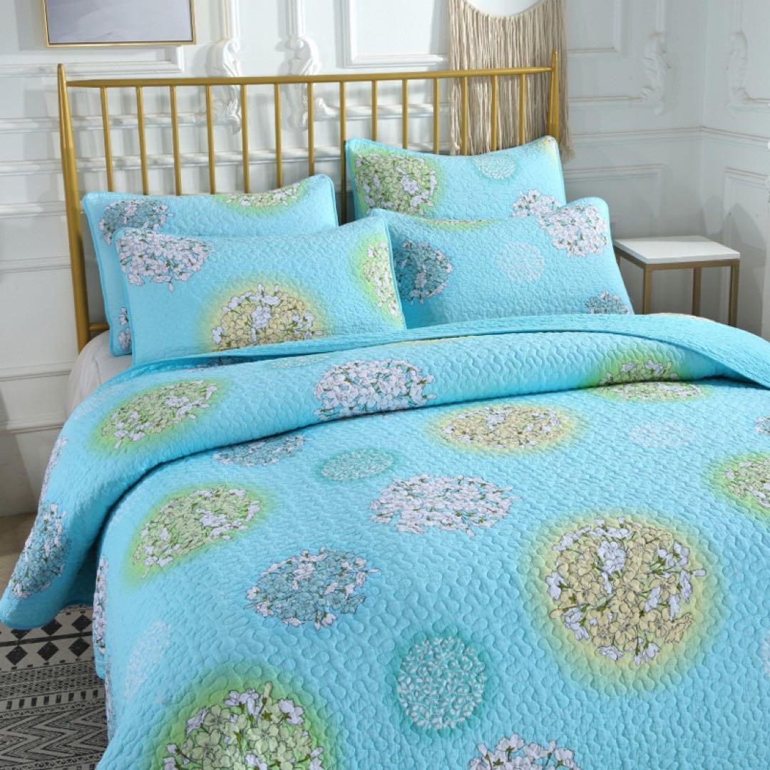 キルトベッドカバー3点セット綿マルチカバー キルティング 813