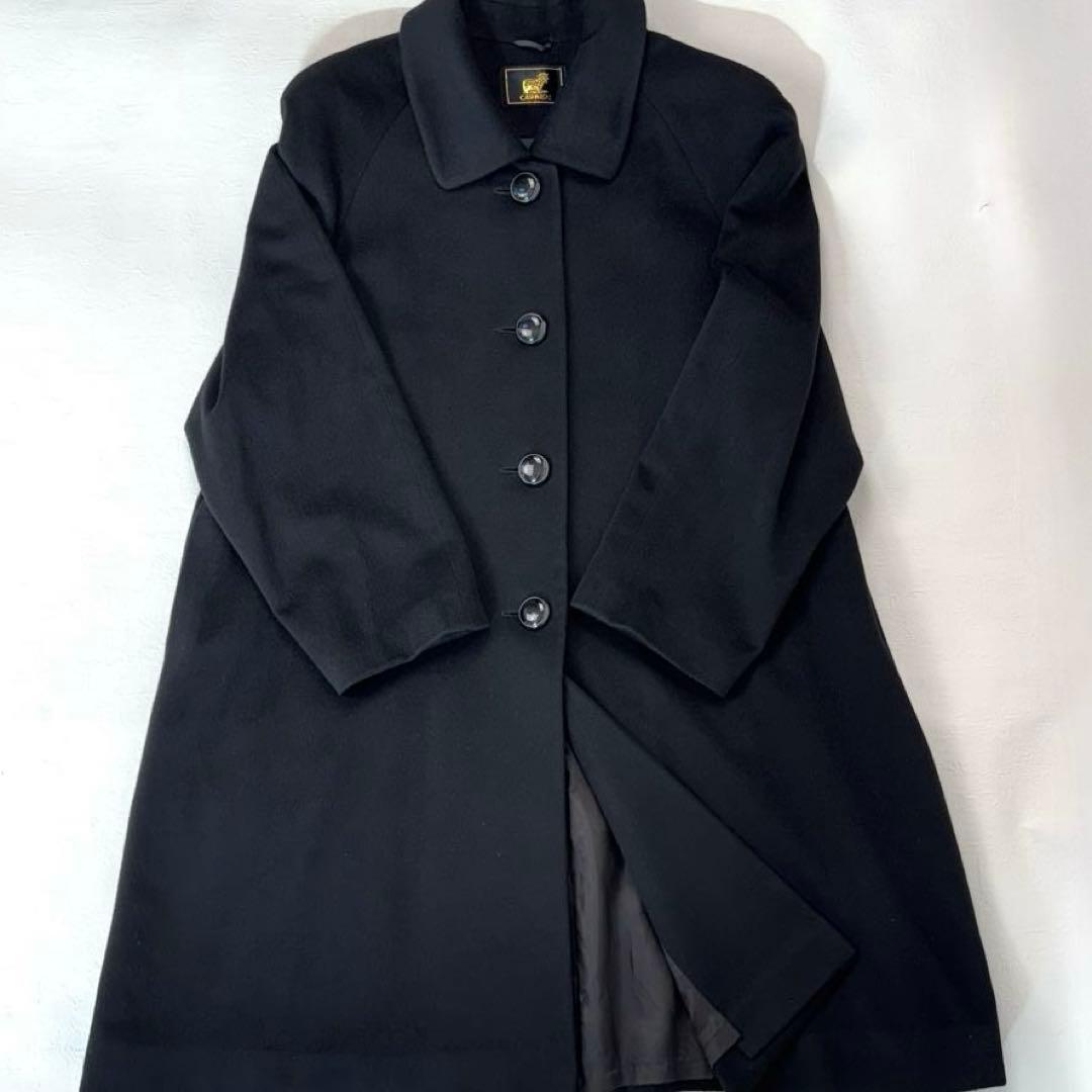美品　カシミア100% ミドルコート　着丈95cm Lサイズ　黒