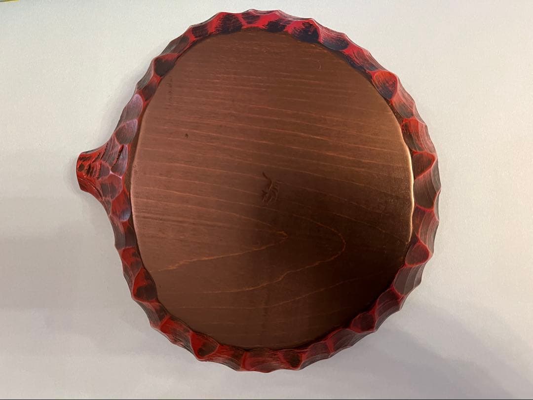 川添日記　片口小皿　草木彫漆器