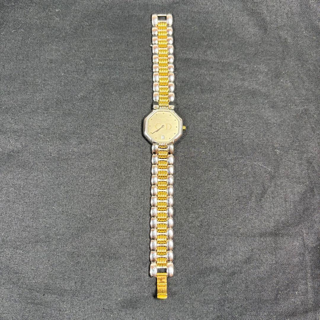 ✨稼働品✨DIOR 腕時計　オクタゴン　デイト　ゴールド　レディース　クォーツ