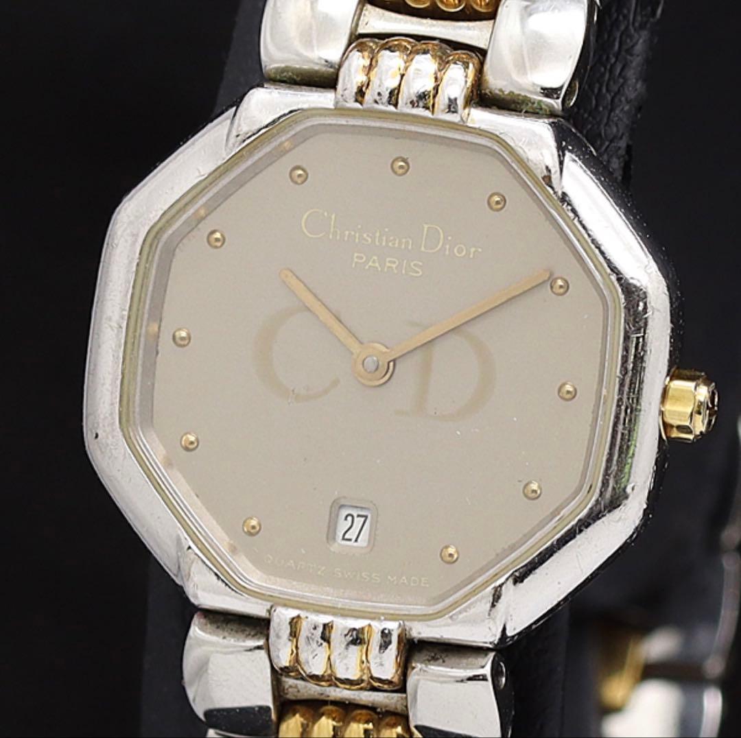 ✨稼働品✨DIOR 腕時計　オクタゴン　デイト　ゴールド　レディース　クォーツ