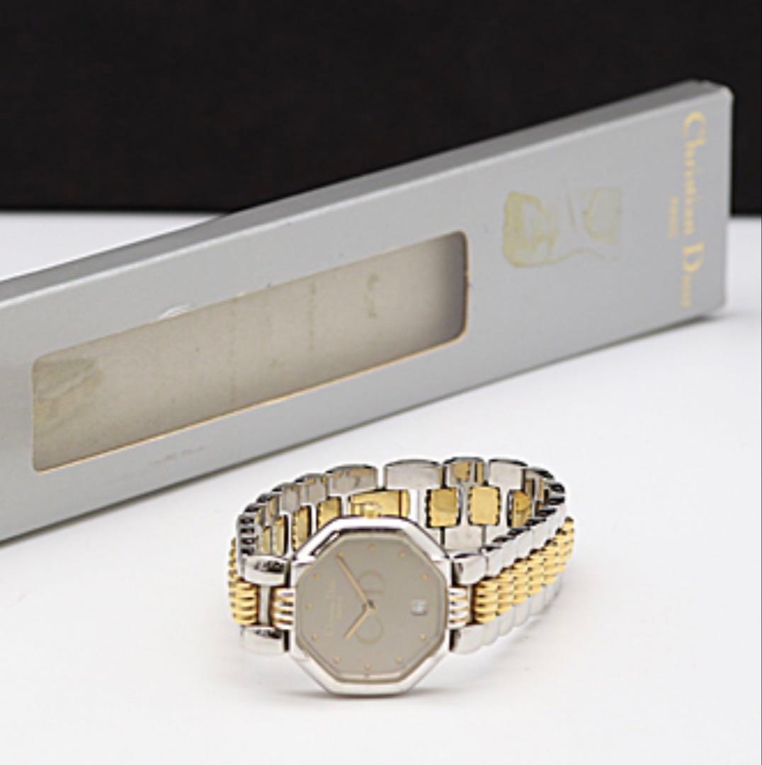 ✨稼働品✨DIOR 腕時計　オクタゴン　デイト　ゴールド　レディース　クォーツ