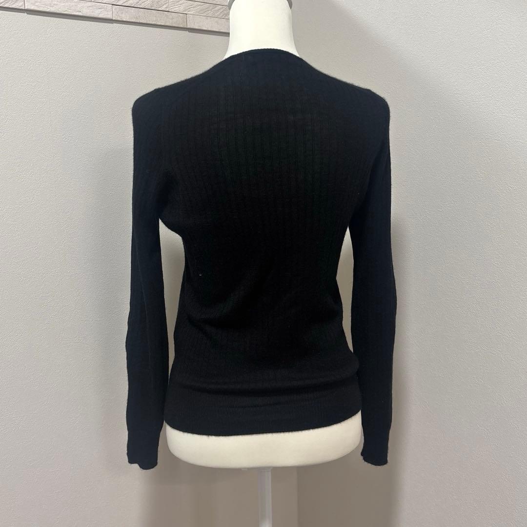 【美品】ドゥロワー 18G カシミヤシルクリブクルーネックニット 2