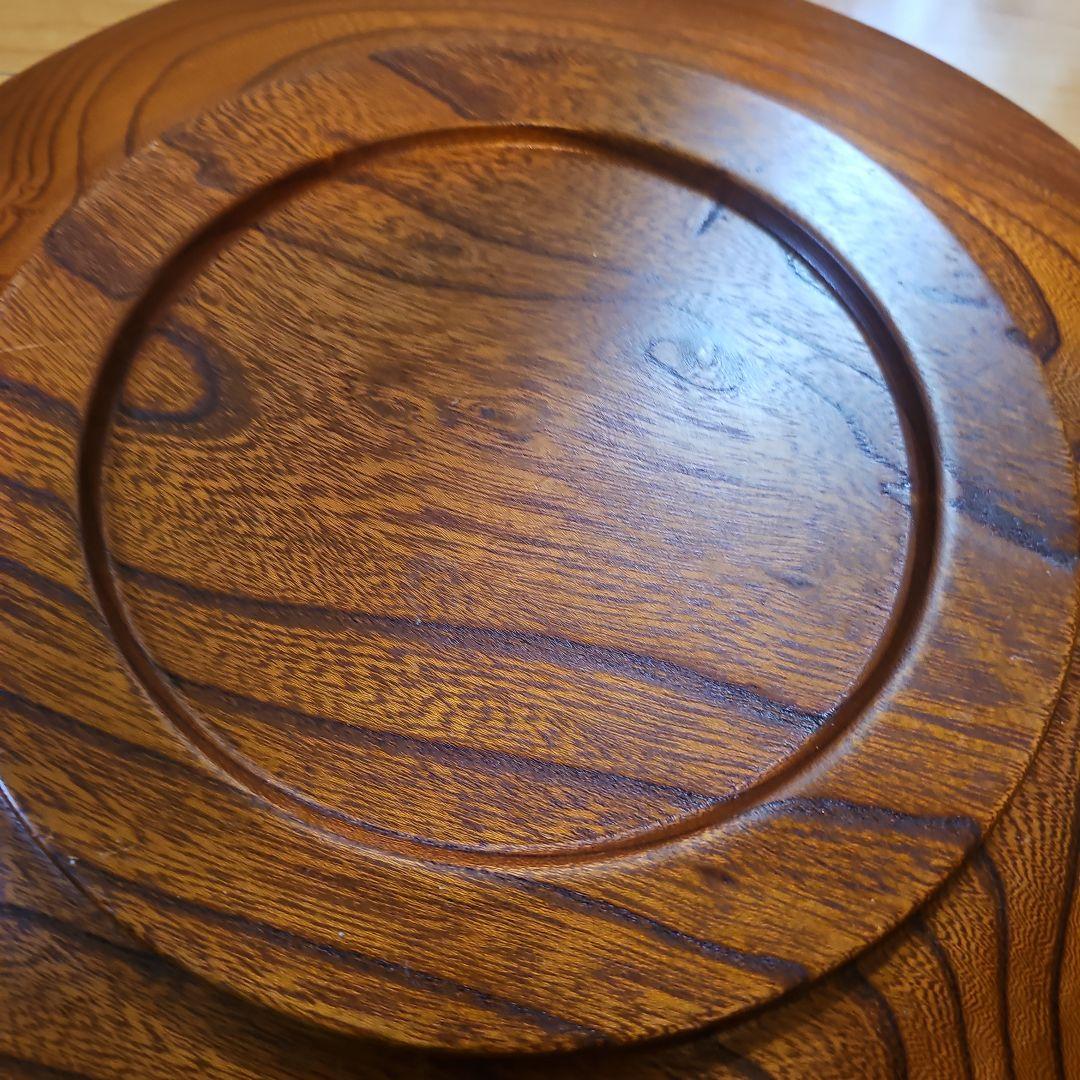 ふき漆　飾り盆40cm　木地挽き