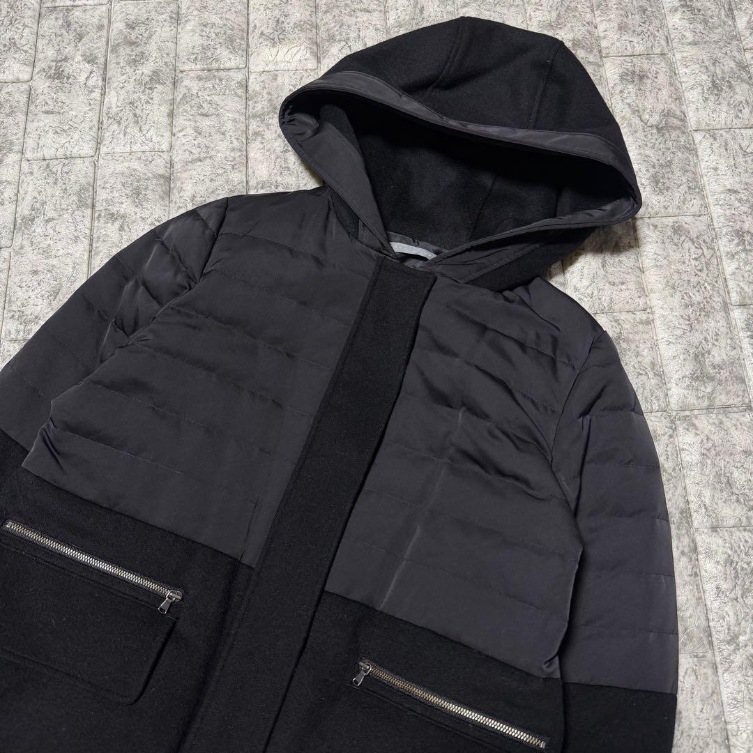 【美品】theory lux ダウンコート　異素材切り替え　フード