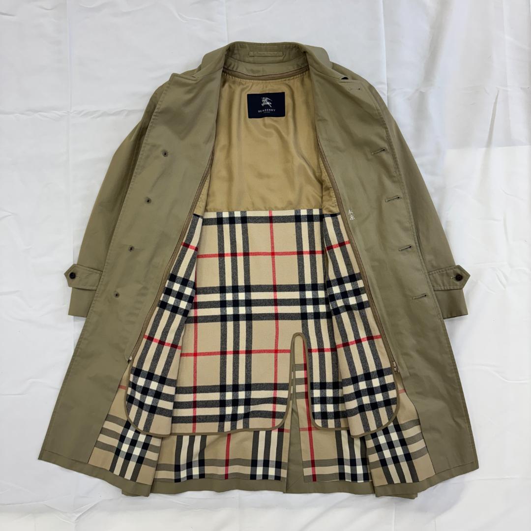 バーバリーロンドン ステンカラーコート ライナー付 M相当 カシミヤ混