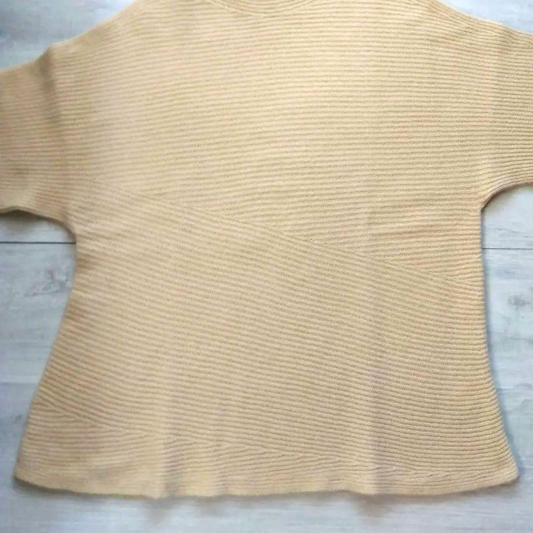 【ザロウ】カシミヤ100％　ボートネック　リブ編みニット　ビッグシルエット