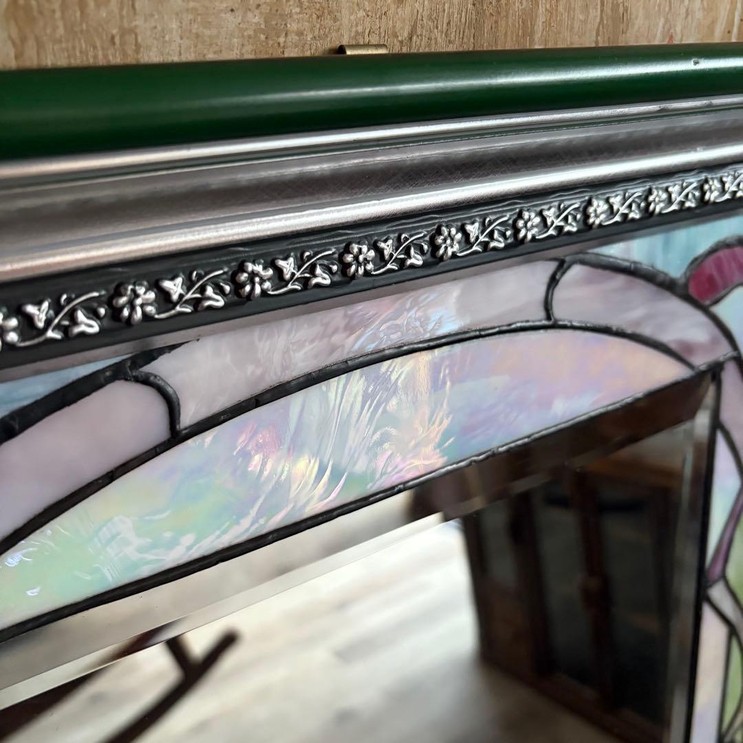 ステンドグラス　ウォールミラー　姿見　ロング　①