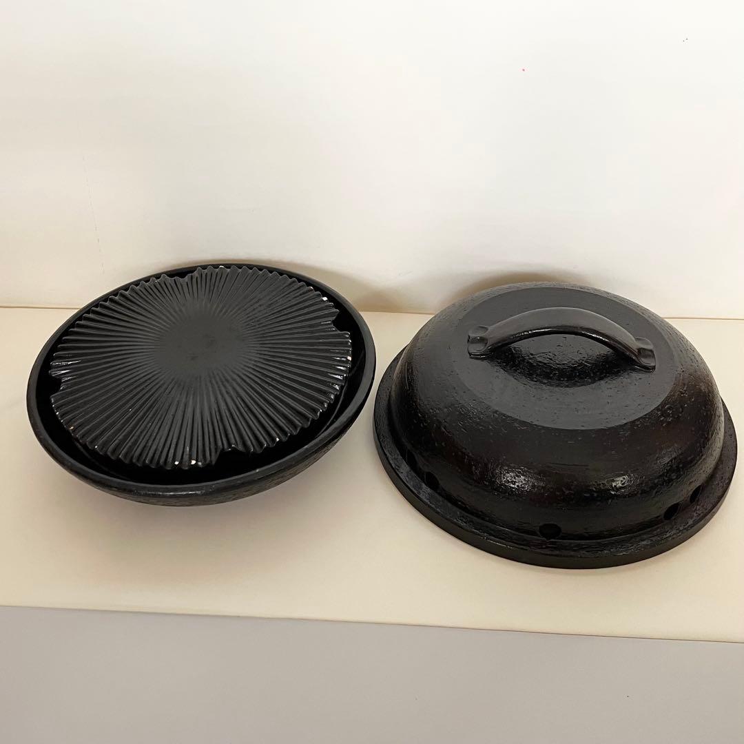 長谷園 微煙陶炉 やきやきさん 大 卓上グリル 焼肉 プレート　蓋付き