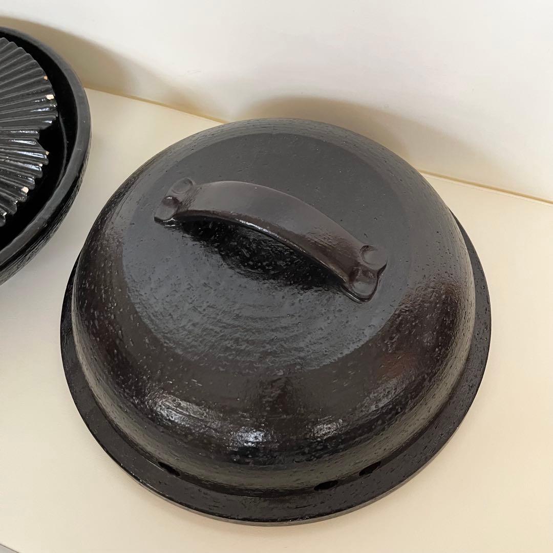 長谷園 微煙陶炉 やきやきさん 大 卓上グリル 焼肉 プレート　蓋付き