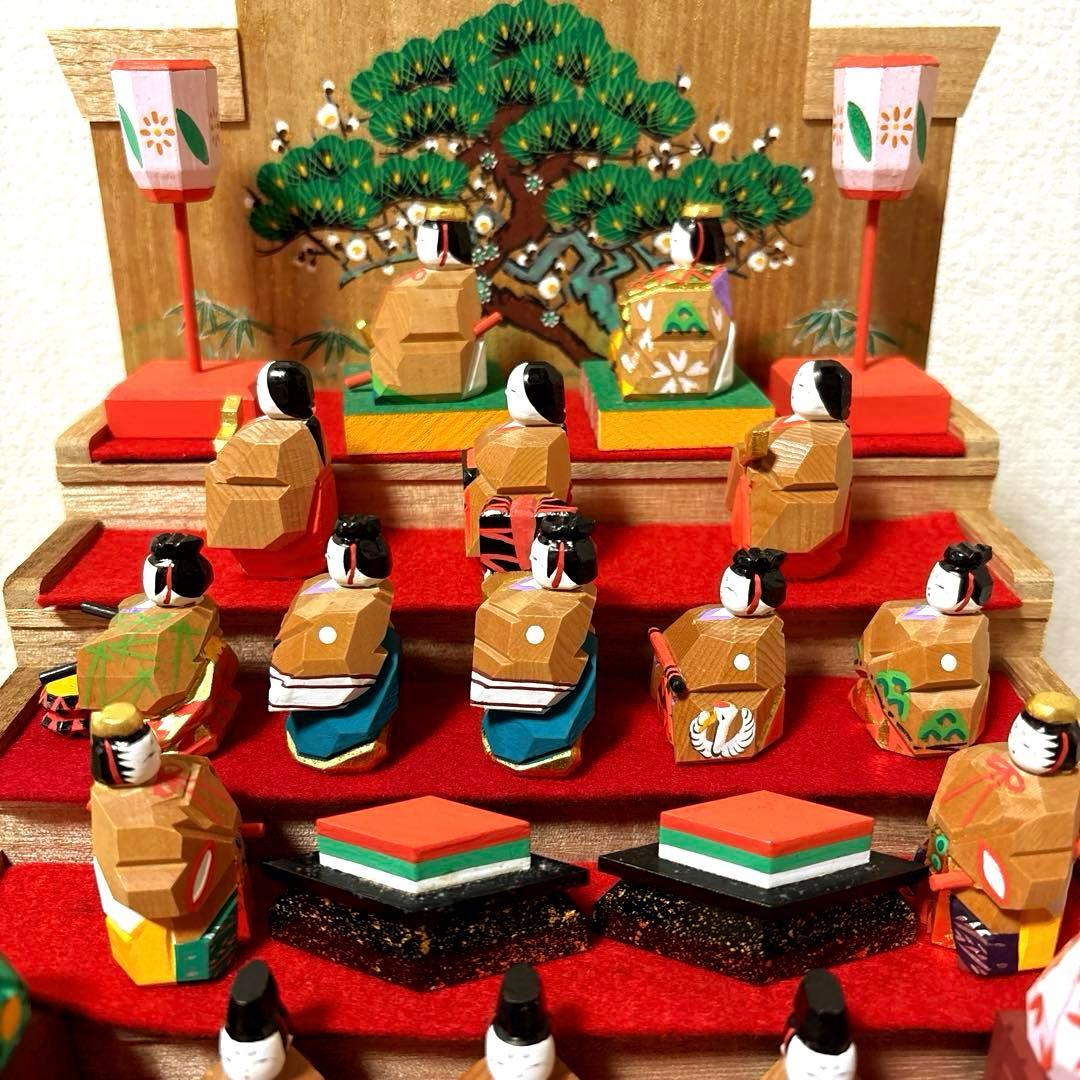 神泉　奈良一刀彫り五段雛人形セット