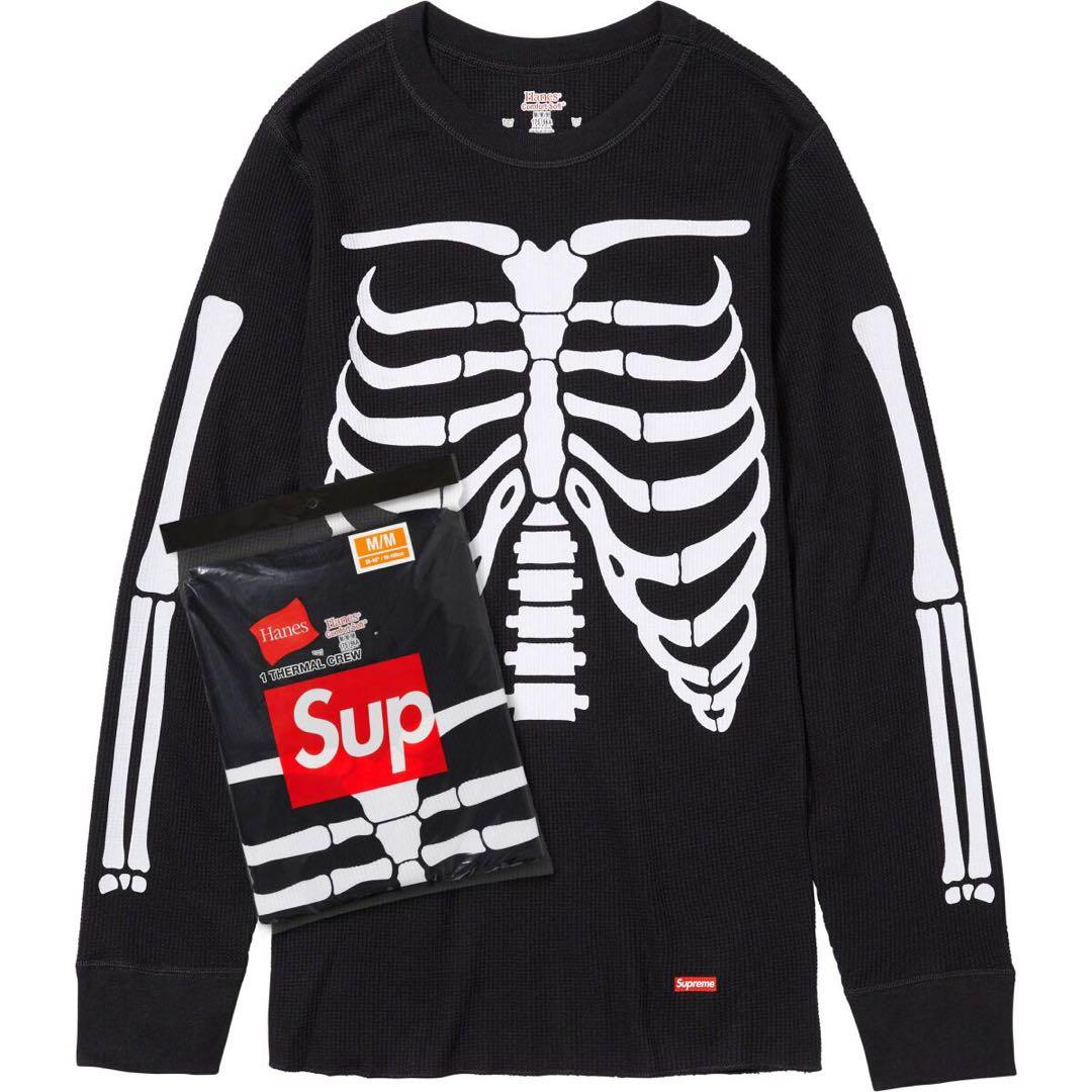 に*ゃ様 Supreme Hanes Bones Thermal Crew Bl