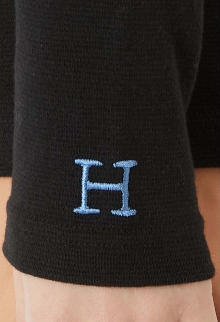 新品ハリウッドランチマーケット ストレッチフライス タートルネック ロングT黒4