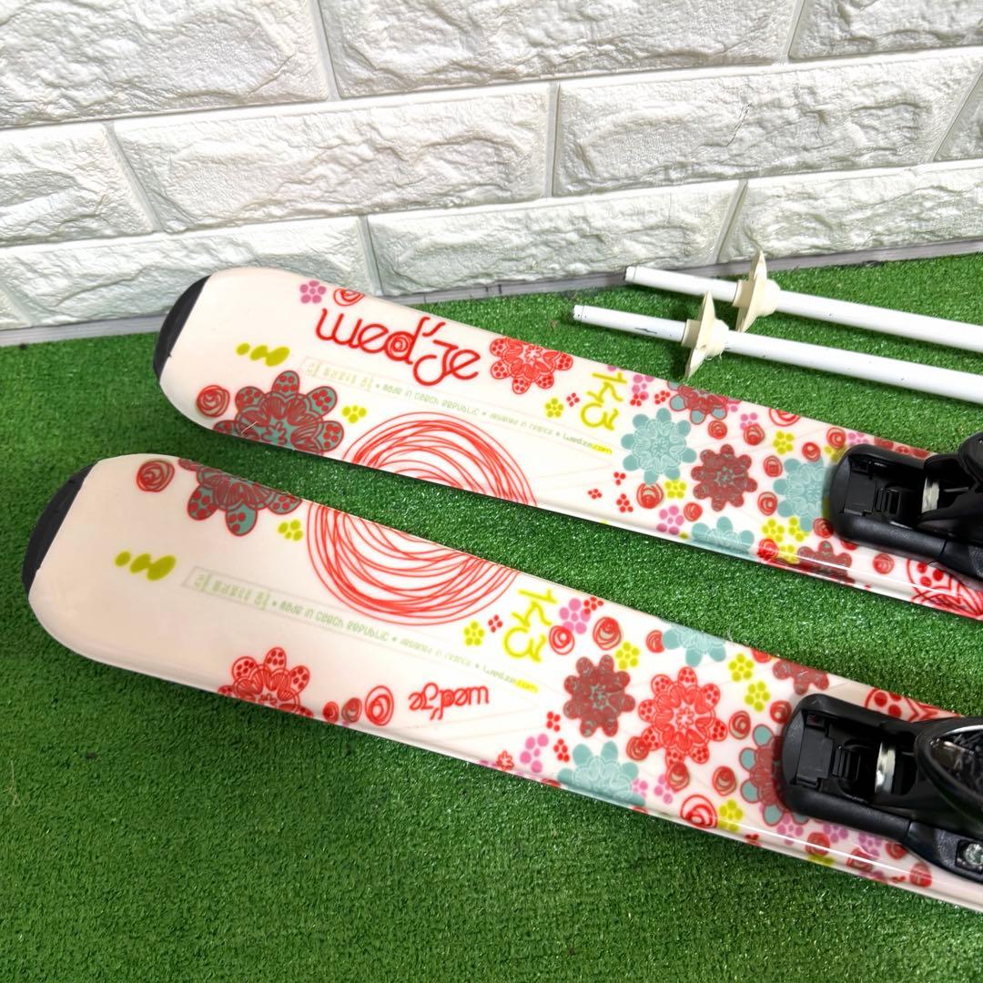 美品　スキー板　レディース　143 ステッキ　ケース付き　すぐ使える　良好