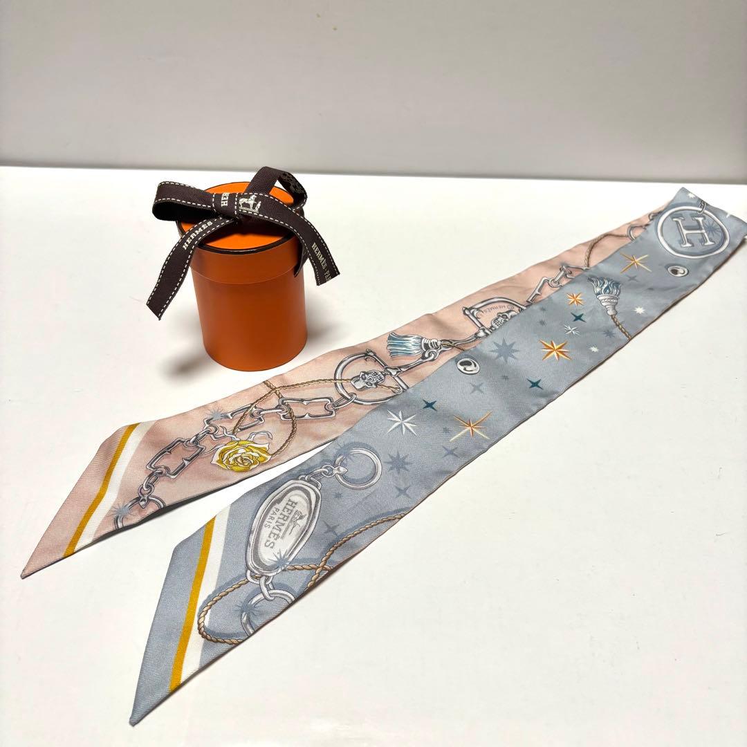 【新品未使用】エルメス ツイリー 2025年新作 セラフェット ブルー/ローズ