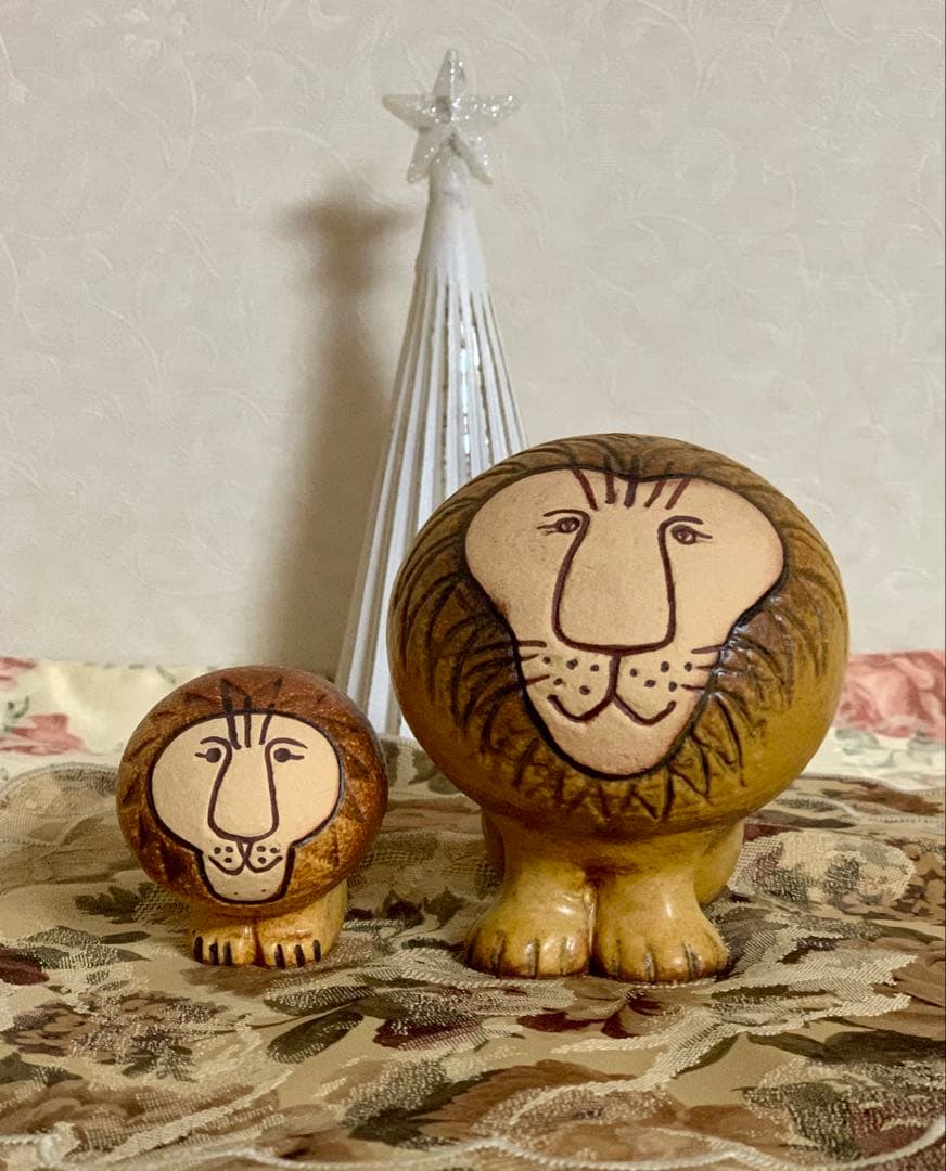 《花ページ》リサ・ラーソン【ライオン】セミミディアム・ミニ《美品》