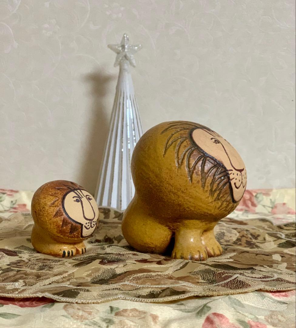 《花ページ》リサ・ラーソン【ライオン】セミミディアム・ミニ《美品》