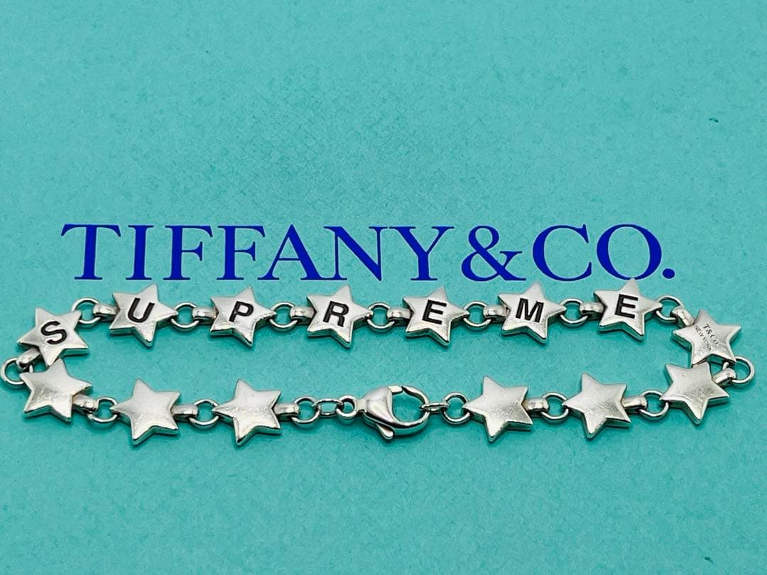 c747 美品　ティファニー×シュプリーム　パフ　スター　ブレスレット　925