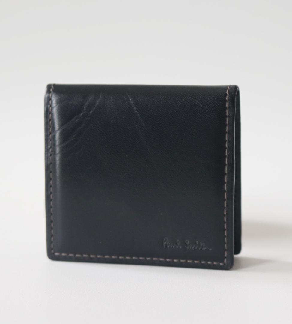 新品【ポールスミス】オールドレザー BOX型 小銭入れ ケース 黒