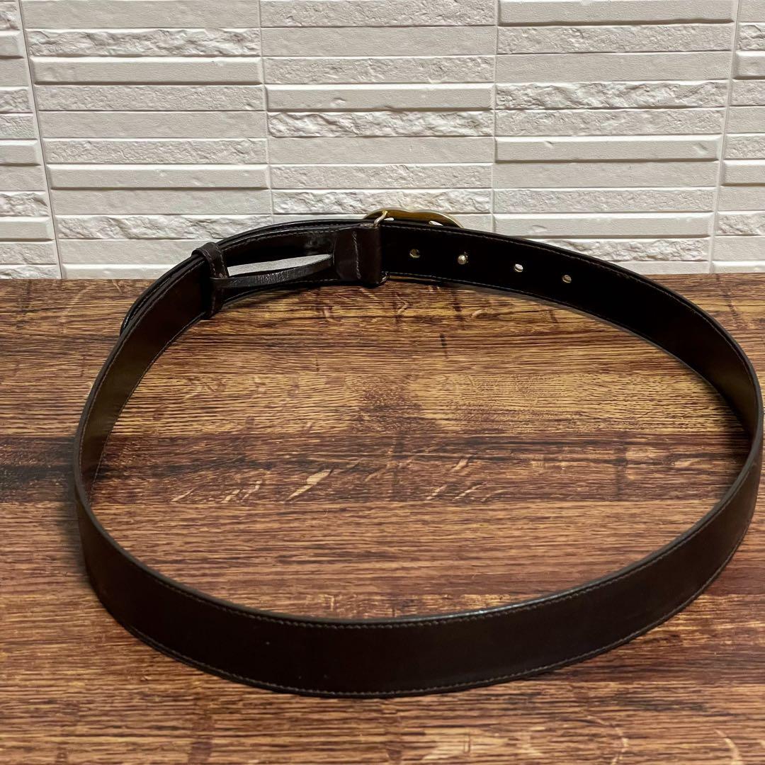 グッチ GG インターロッキング バックル ベルト レザー ゴールド ブラウン