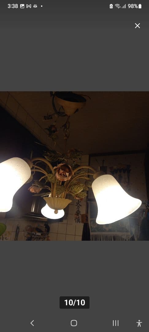 IDC大塚家具花モチーフ 5灯シャンデリア　60W LEDランプサービスですよ！