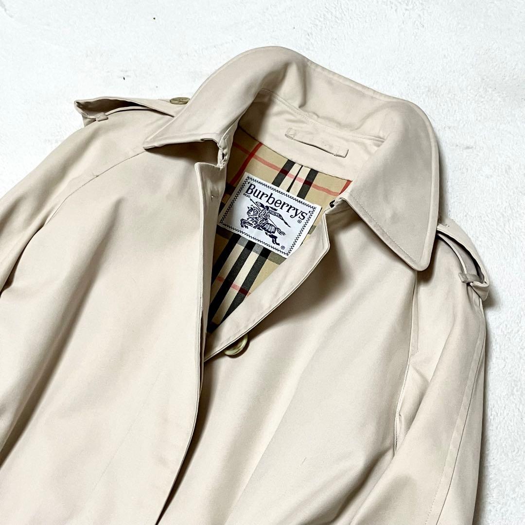 [美品] バーバリー　トレンチコート　ロング110 裏ノバチェック総柄　ベージュ