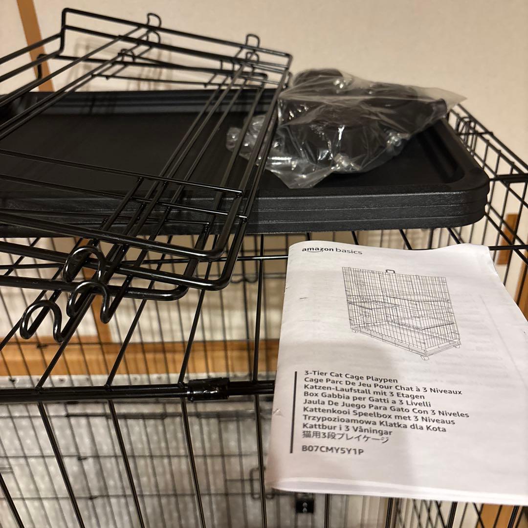 値下げ！新品　未使用　Amazon Basics 3段キャットケージ