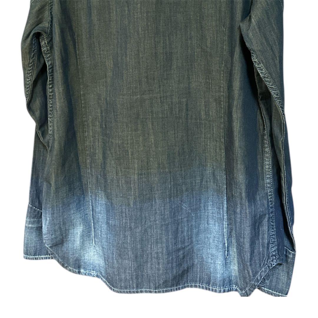 ディーゼル　ブラックゴールド グラデーション ウエスタン デニムシャツ L 長袖