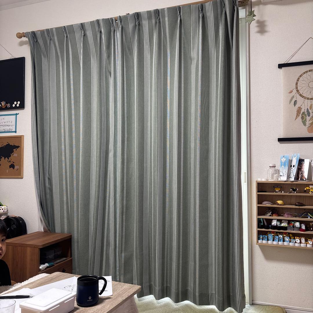 カーテン レース 木製ポール 4セット