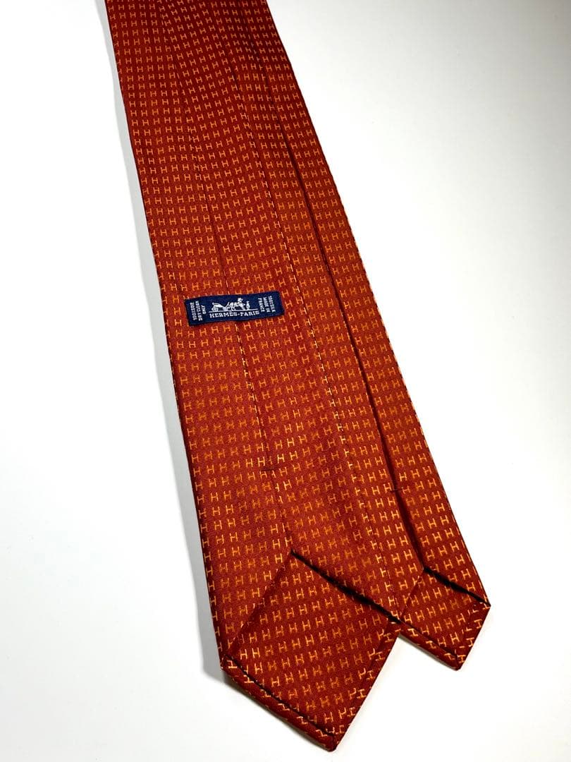 ✨未使用✨HERMES エルメス　ネクタイ　H柄　高級シルク　ファソネH