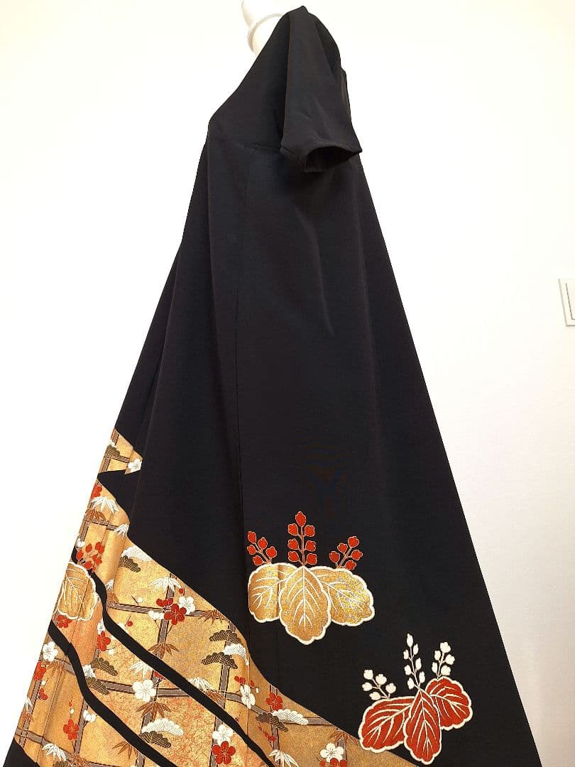 着物リメイクワンピース3653