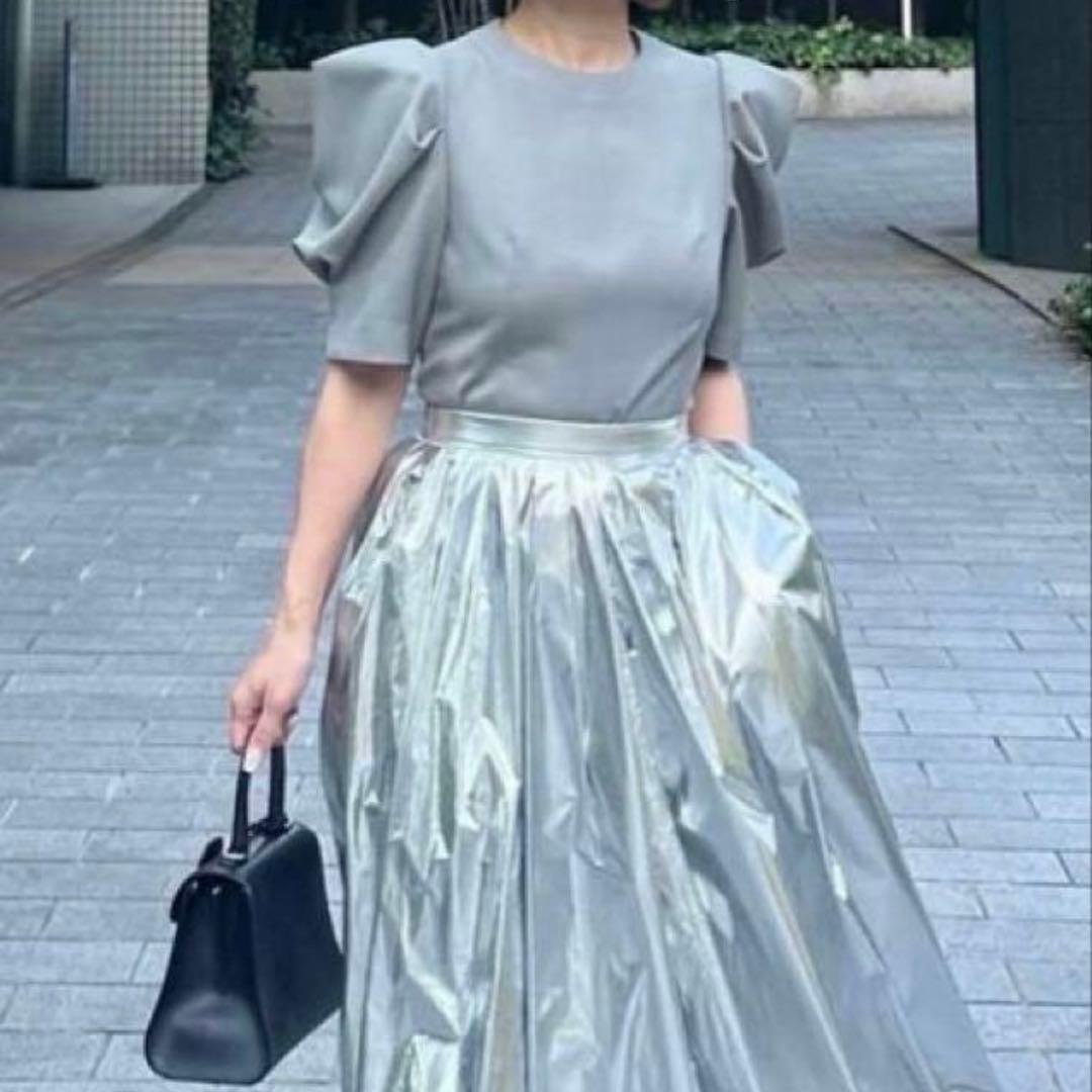 【cygne /シーニュ】とんがりトップス半袖 Emily グレー0