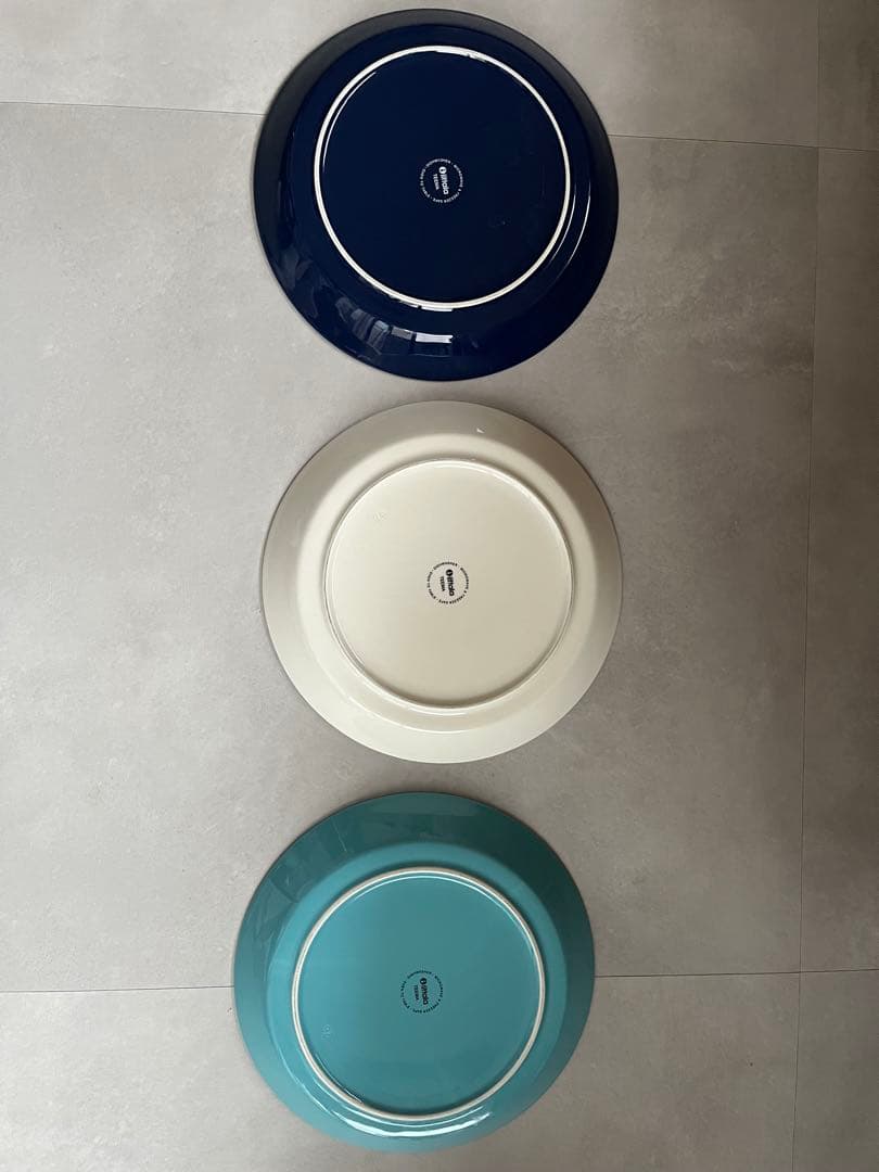 イッタラ ティーマ 26cm プレート ターコイズ 廃番　ホワイト　ネイビー