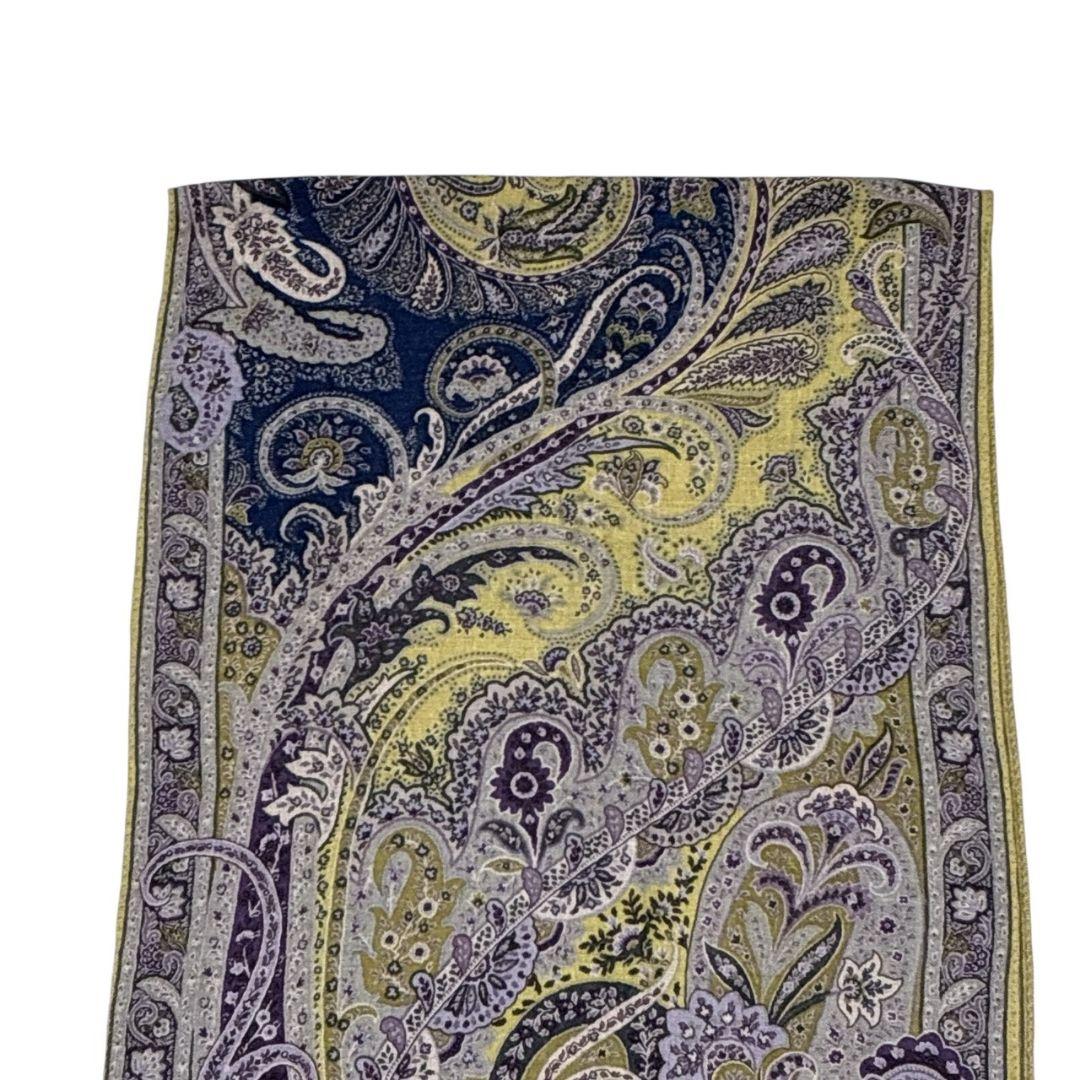 極美品✨ETRO エトロ シルク混 ペイズリー イタリア 大判ストール スカーフ