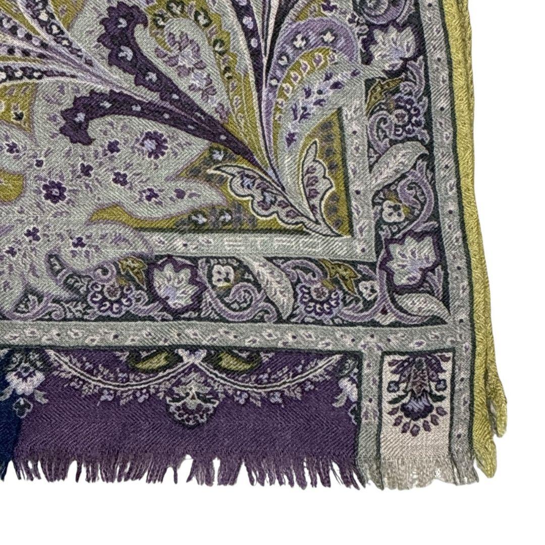 極美品✨ETRO エトロ シルク混 ペイズリー イタリア 大判ストール スカーフ
