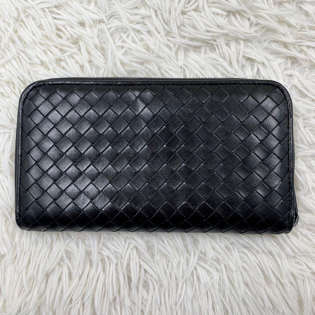 【✨美品✨】 ボッテガヴェネタ イントレチャート ラウンドファスナー ブラック