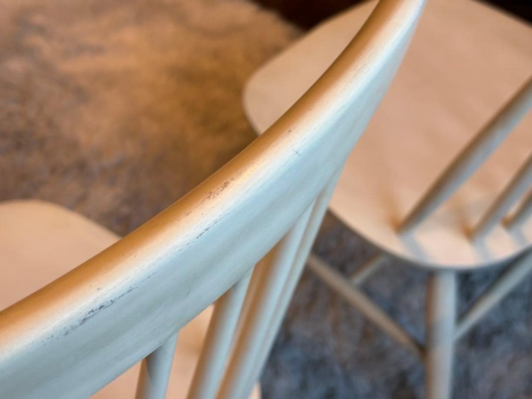 ①太平 ウィンザーチェア　ホワイト　ゴールドスミスチェア　2脚セット　IZ