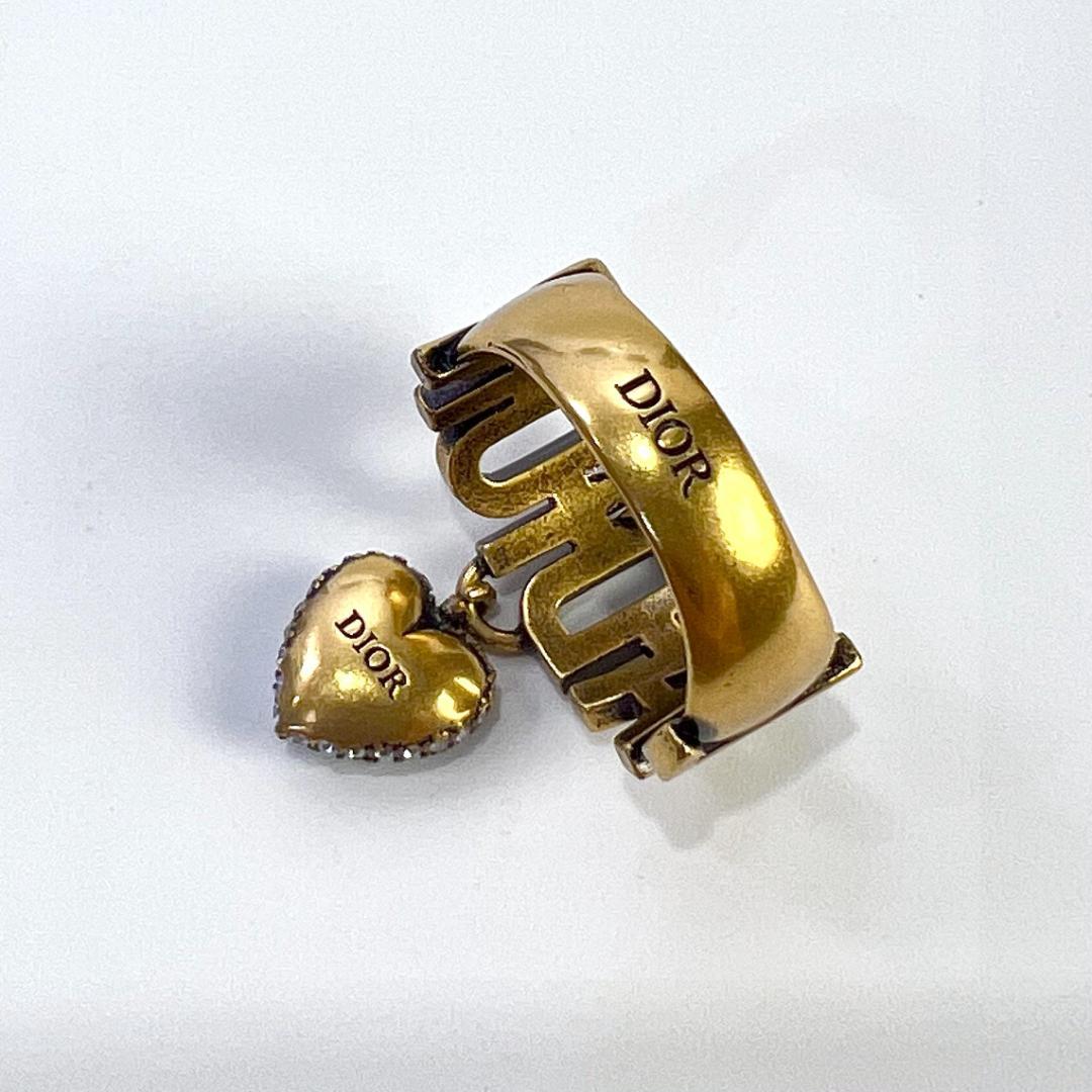 Dior ディオール J'Adior クリスタル ハート チャーム リング 美品