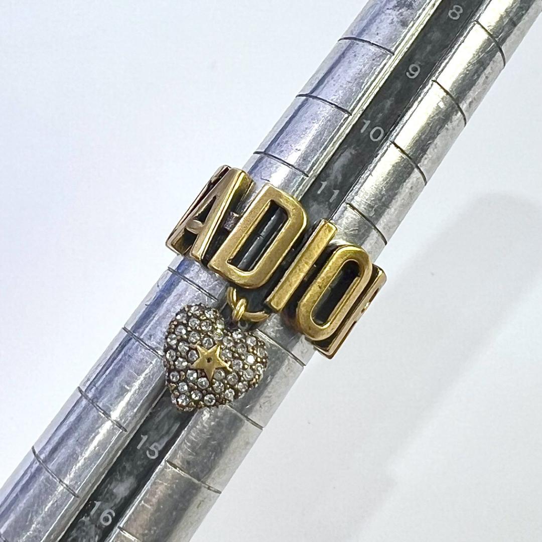 Dior ディオール J'Adior クリスタル ハート チャーム リング 美品