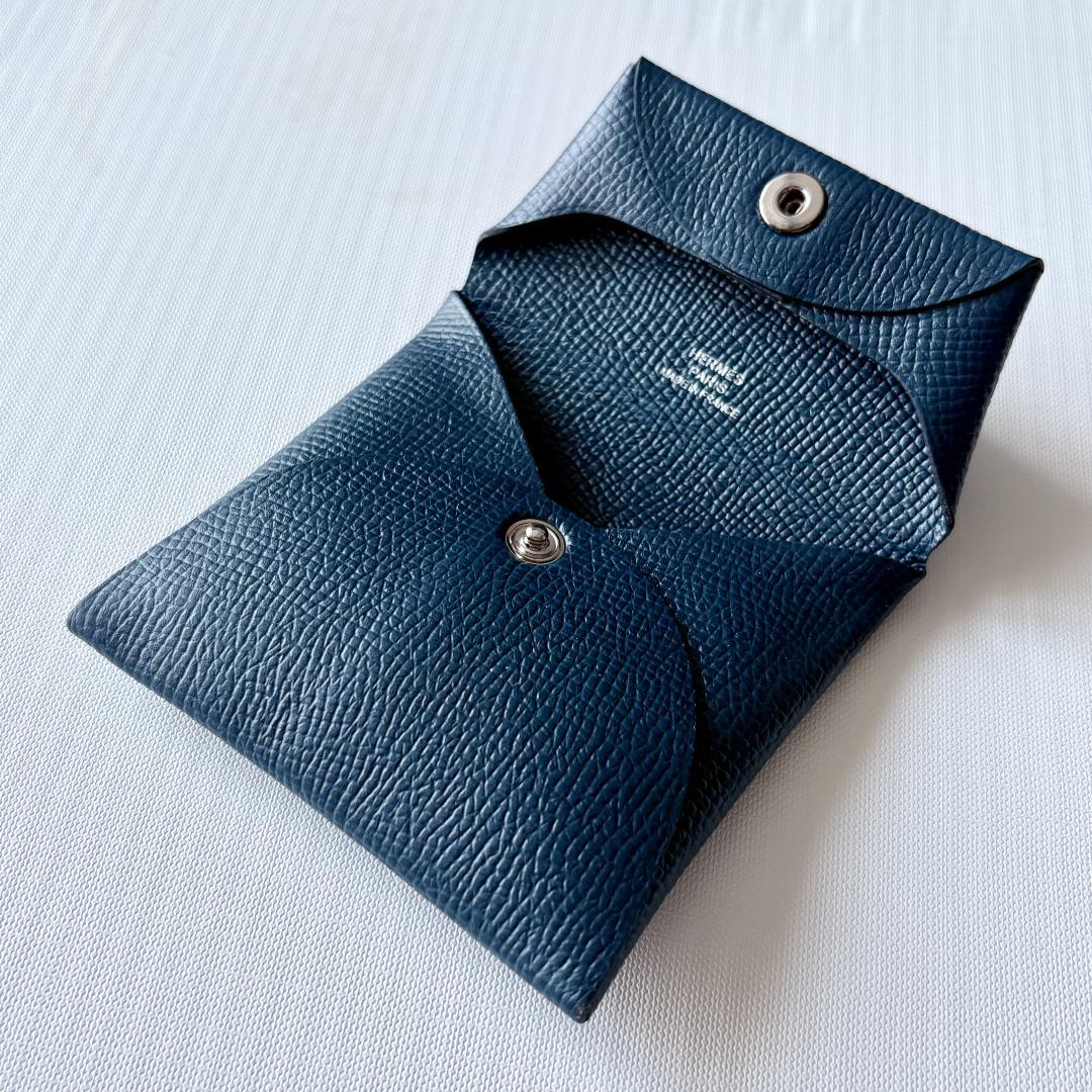 美品『エルメス』バスティア ヴォーエプソン ディープブルー 濃紺 ケース