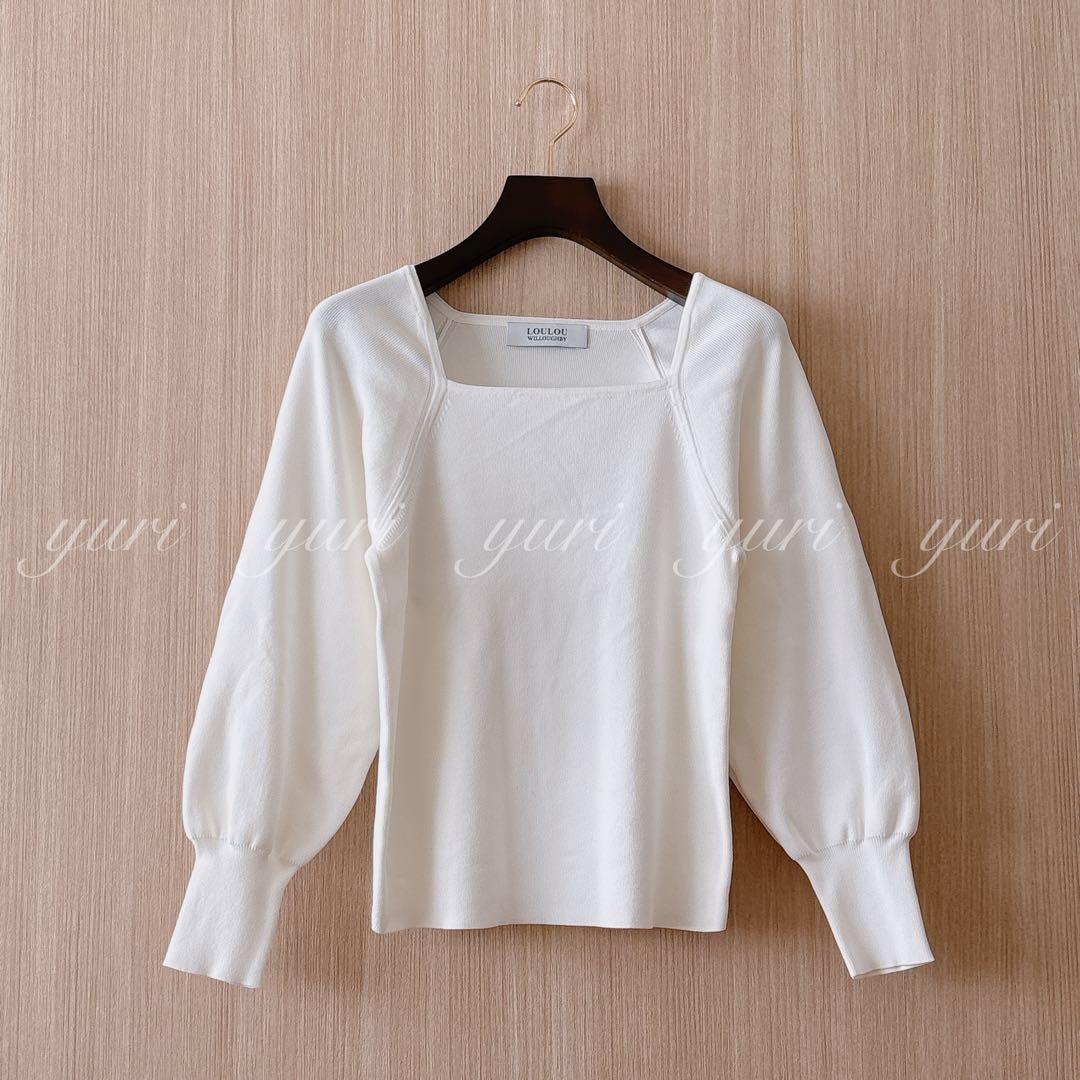 【1264】アナイ系列ルルウィルビー　スクエアデコルテプルオーバー　白