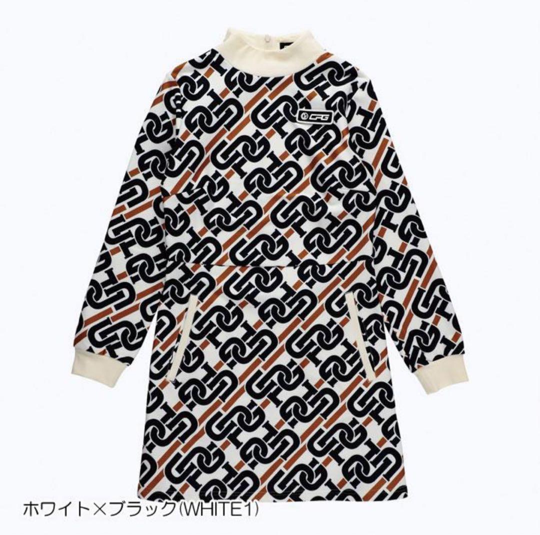 CPG GOLF チェーンロゴグラフィカルワンピース ゴルフ ホワイト×ブラック