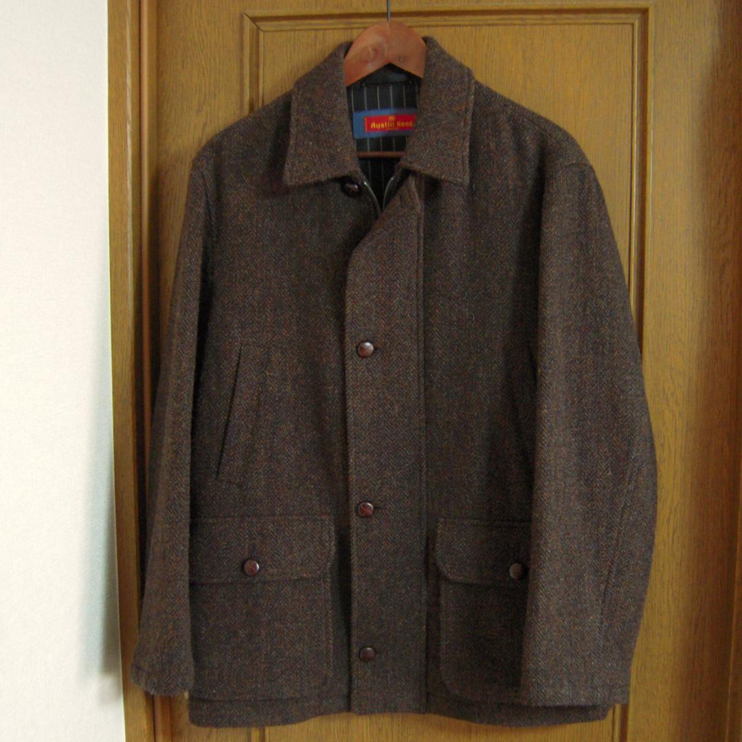 オースティンリード　ハリスツイード　コート／ジャケット　ブラウン　ゆったりめのM