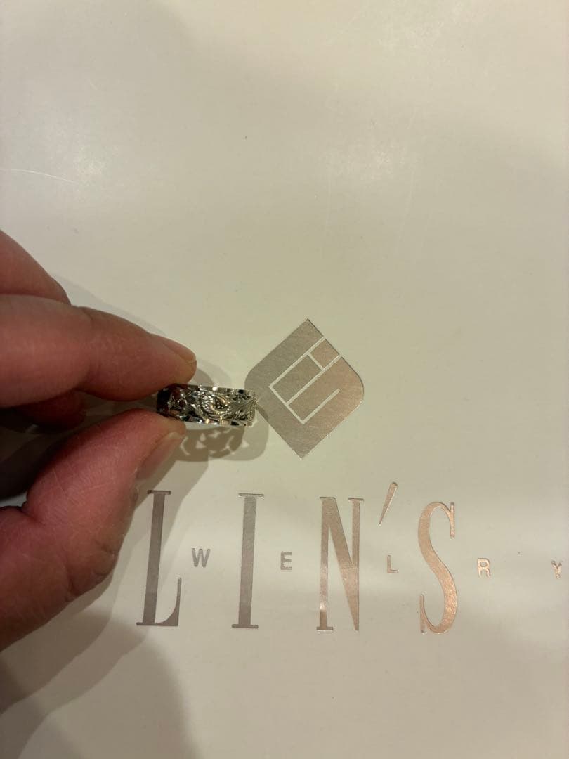 LIN'S 14Kリング 彫刻デザイン ハワイアンジュエリー