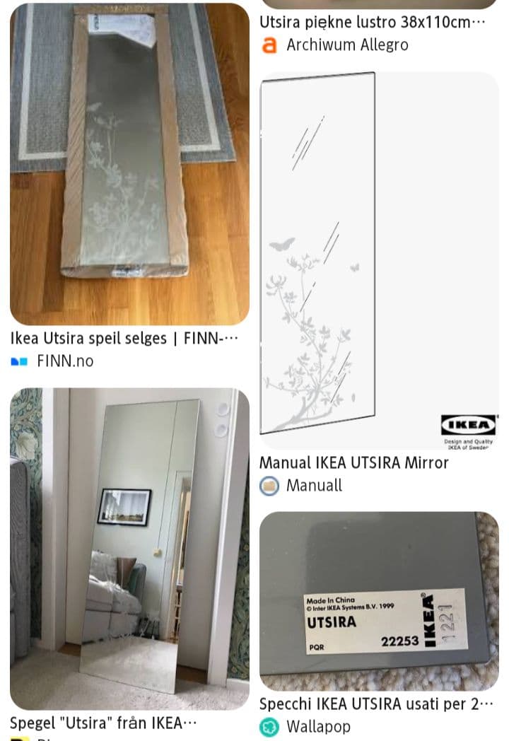 レア　希少　新品　IKEA　UTSIRA　ロングミラー　姿見　鏡　スタンドミラー