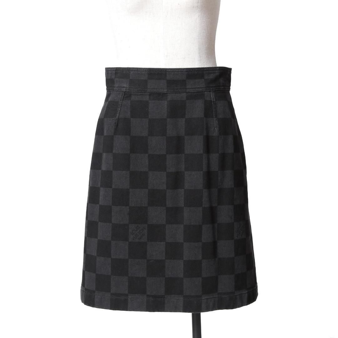 LOUIS VUITTON 22AW 美品 ダミエ グラフィット デニムスカート